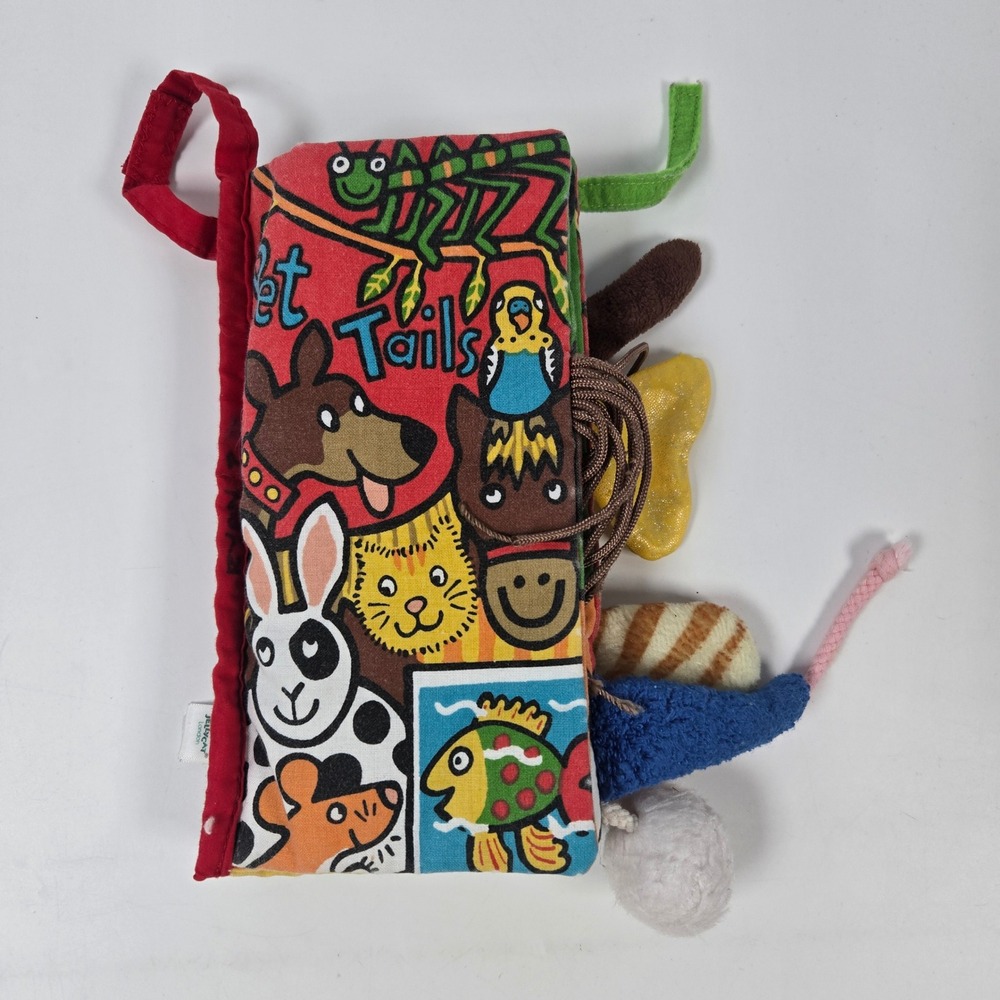 Jellycat‎ Pet Tails Soft Activity Book Sensory Textured Toy Crinkle Stem